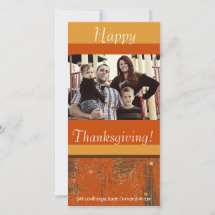 4x8 Orange & Jaune Grunge Thanksgiving Carte photo