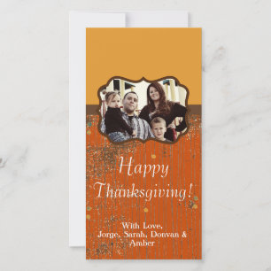 4x8 Orange & Jaune Grunge Thanksgiving Carte photo