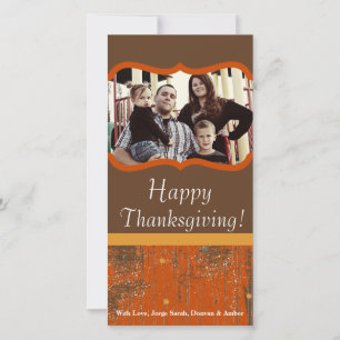 4x8 Orange & Jaune Grunge Thanksgiving Carte photo