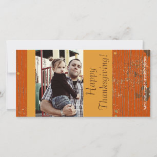 4x8 Orange & Jaune Grunge Thanksgiving Carte photo