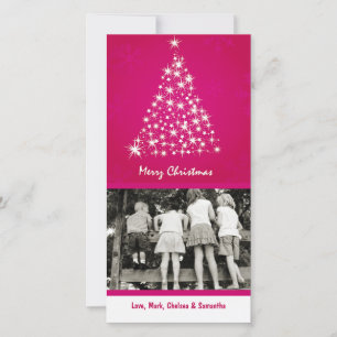 4x8 Pink Snowflake XMAS Tree photo carte de Noël