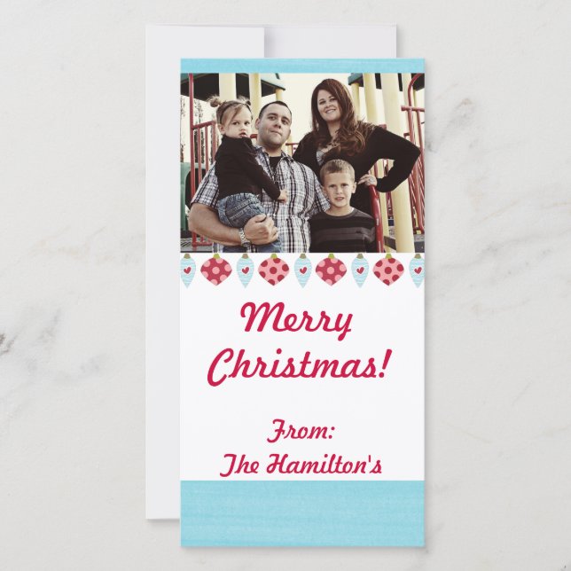 4x8 Poka point Noël Ornements Carte photo (Devant)