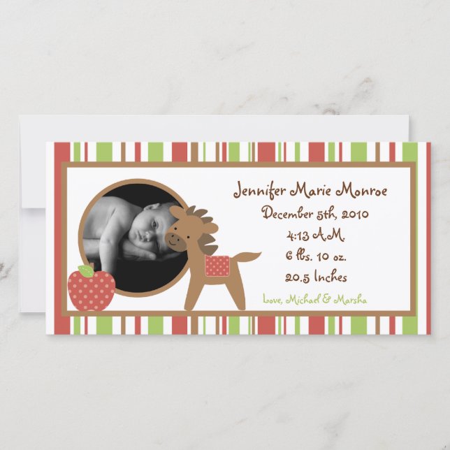 4x8 Red Grange Farm Faire-part de naissance (Devant)