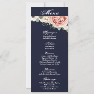 4x9.25 Cartes de menu Jardin géométrique Rose Mari