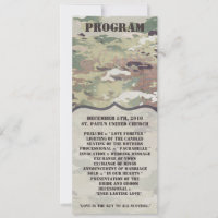4x9.25 Cartes de programme Camofla uniforme de l'a
