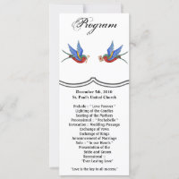 4x9.25 Cartes de programme Cartes de tatouage trad