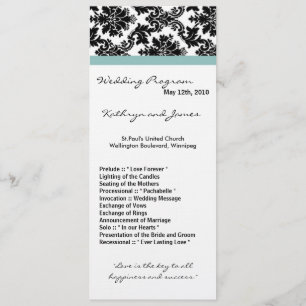 4x9 Programme de mariage - Noir Damas Bleu