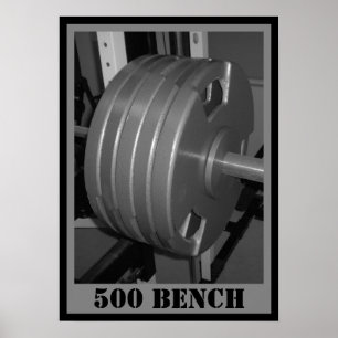 500 BENCH Poster de levage de poids