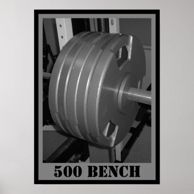 500 BENCH Poster de levage de poids (Devant)