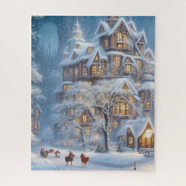 500 pièces Puzzles de Noël - Château Festif (Vertical)