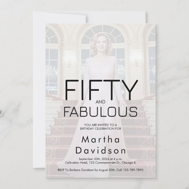 50 and Fabulous | 50th Birthday Invitation (Devant)
