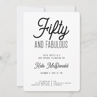 50 and Fabulous 50th Birthday Invitation