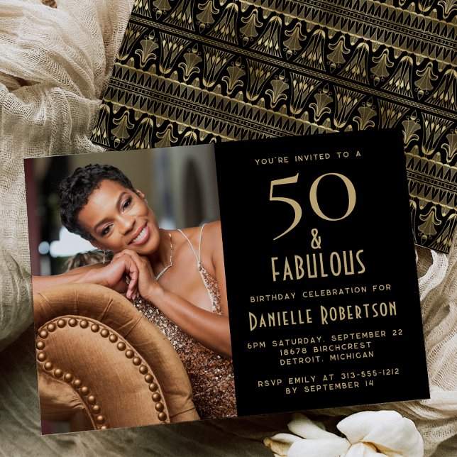 50 and Fabulous | 50th Birthday Party Invitation (Créateur téléchargé)