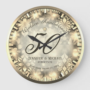 50 Anniversaire Mariage d'or Grande horloge