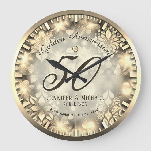 50 Anniversaire Mariage d'or Grande horloge (Recto)