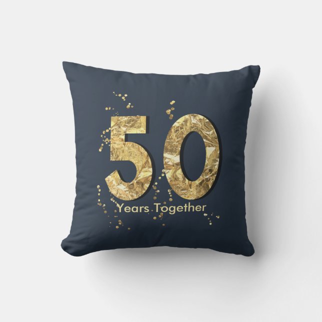 50 ans ensemble de coussin d'or d'anniversaire (Recto)
