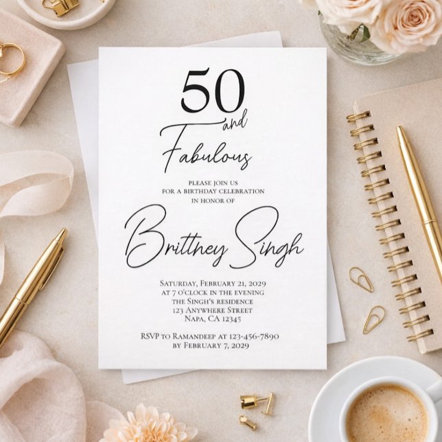 50 ans et Fabuleux | Invitation à une fête d'anniv (Créateur téléchargé)