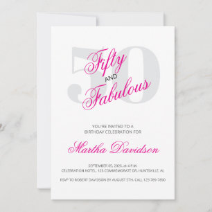 50 ans et Fabuleux   Invitation pour 50e anniversa