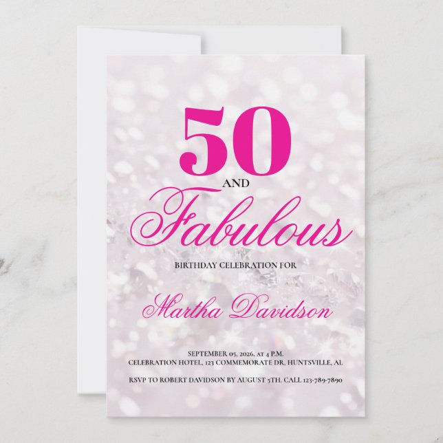 50 ans et Fabuleux | Invitation pour 50e anniversa (Devant)