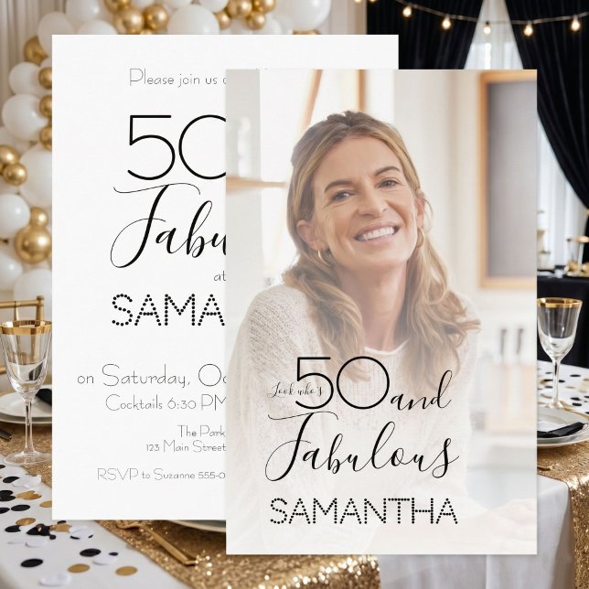 50 ans et Fabuleux Photo Invitation cinquantième a (Créateur téléchargé)