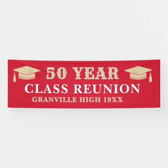 50 ans ! Grande bannière de retrouvailles de class (Horizontal)