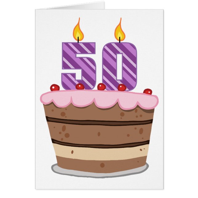 50 ans sur le gâteau d'anniversaire (Devant)