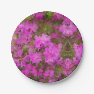50 Assiettes en Papier Rhododendrons Violets