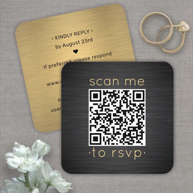 50 Cartes de réponse QR RSVP avec Enclosure de mar (Créateur téléchargé)