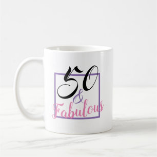 50 et cinquantième tasse de cadeau d'anniversaire