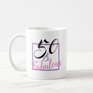 50 et cinquantième tasse de cadeau d'anniversaire