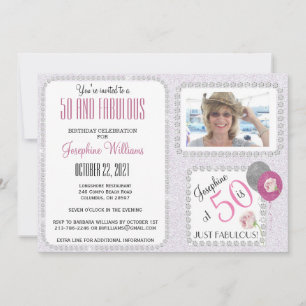 50 et Fab Invitation Diamonds 50e Anniversaire