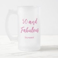 50 et fabuleuse 50e tasse de bière fraîche rose mo