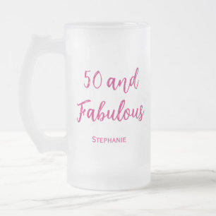 50 et fabuleuse 50e tasse de bière fraîche rose mo