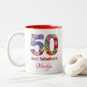 50 et fabuleuse fête d'anniversaire tasse de café