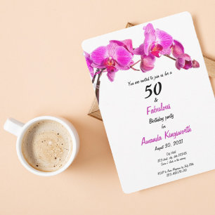 50 et fabuleuse invitation anniversaire avec orchi