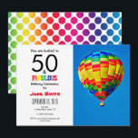 50 et fabuleuse invitation d'anniversaire<br><div class="desc">Une invitation photo de 50ème anniversaire lumineuse et joyeuse que vous pouvez personnaliser. Modifiez la photo et les détails personnels comme vous le souhaitez. L'arrière est décoré d'une motif à pois.</div>