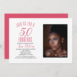 50 et fabuleuse invitation de fête d'anniversaire