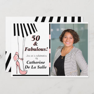 50 et fabuleuse invitation photo en noir rose