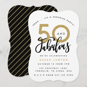 50 et fabuleuse invitation surprise fête d'anniver