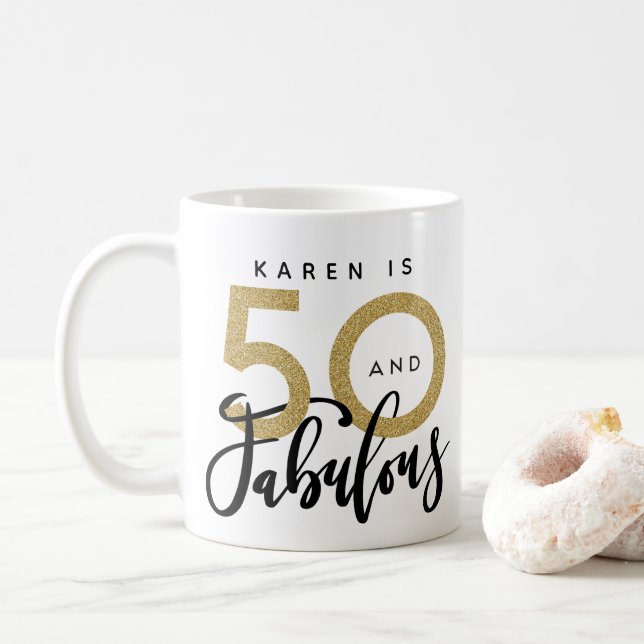 50 et fabuleuse tasse d'anniversaire (Avec donut)