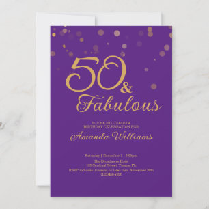 50 et fabuleux 50e anniversaire de fête Invitation