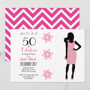 50 et fabuleux 50e anniversaire Invitation Chevron