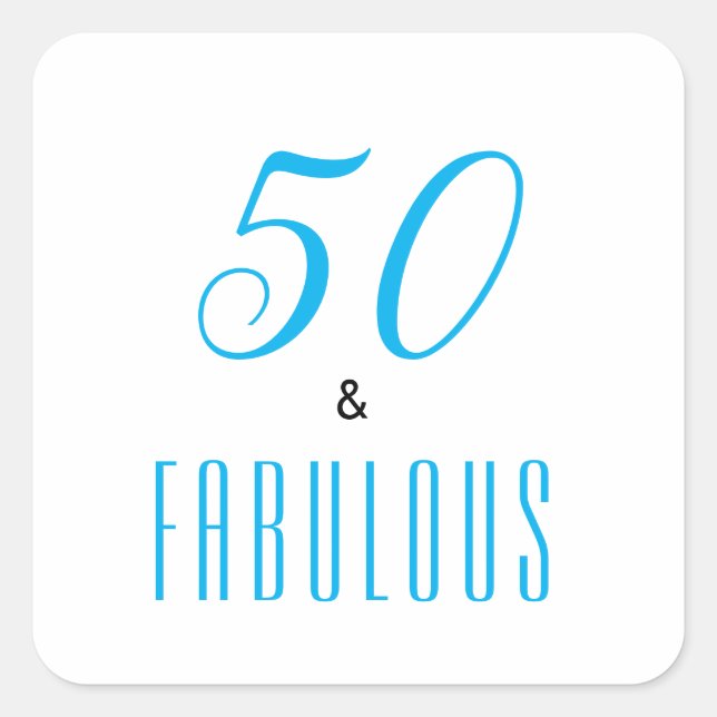 50 Et Fabuleux Élégant Sticker Carré Anniversaire (Devant)