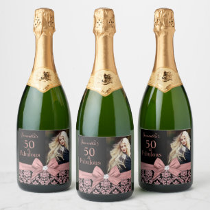 50 et fabuleux étiquette bouteille de fête d'anniv