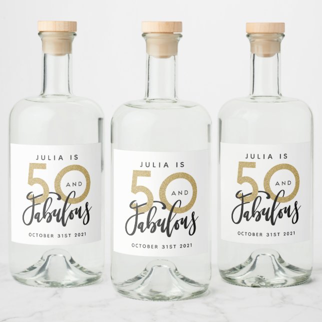 50 et fabuleux étiquette de fête d'anniversaire (Bouteilles)