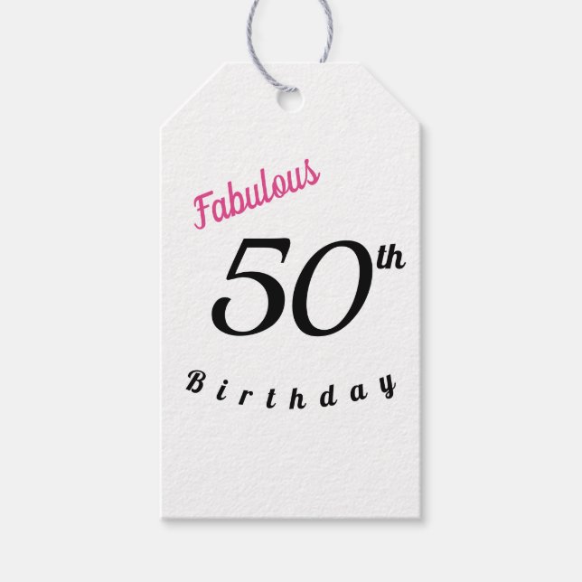 50 et fabuleux étiquettes cadeaux d'anniversaire (Devant)
