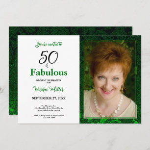50 Et Fabuleux Green Floral Invitation Anniversair
