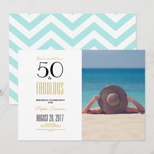 50 et fabuleux | Invitation à la fête du 50e anniv (Devant / Derrière)