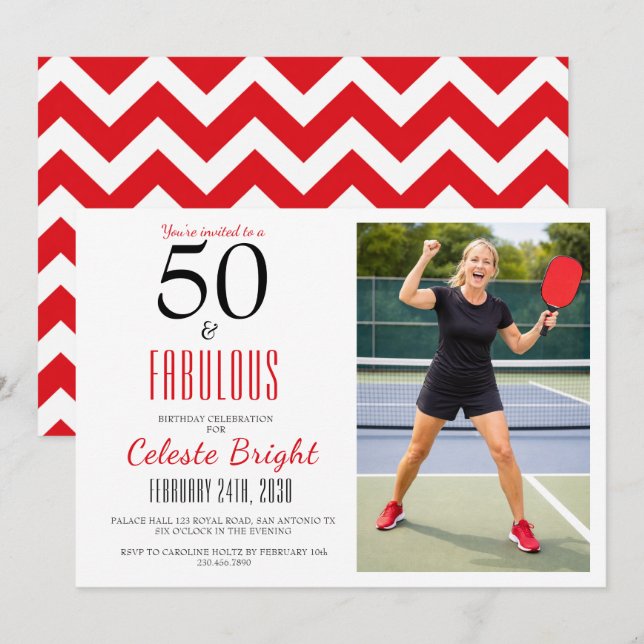 50 et Fabuleux | Invitation pour une fête d'annive (Devant / Derrière)
