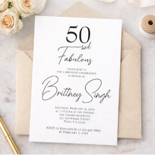 50 et Fabuleux Invitation pour une fête d'annive